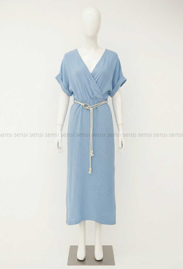 پیراهن ضربدری کمرکنفی کد1005343